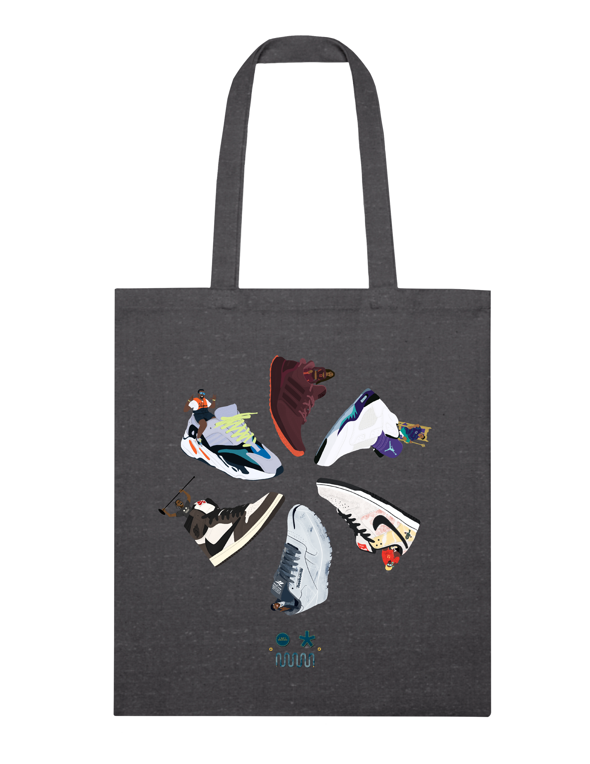 RAP SNEAKER ROTATION - Tote Bag by BOYSDONTDRAW ft. Kanye, Beyonce +