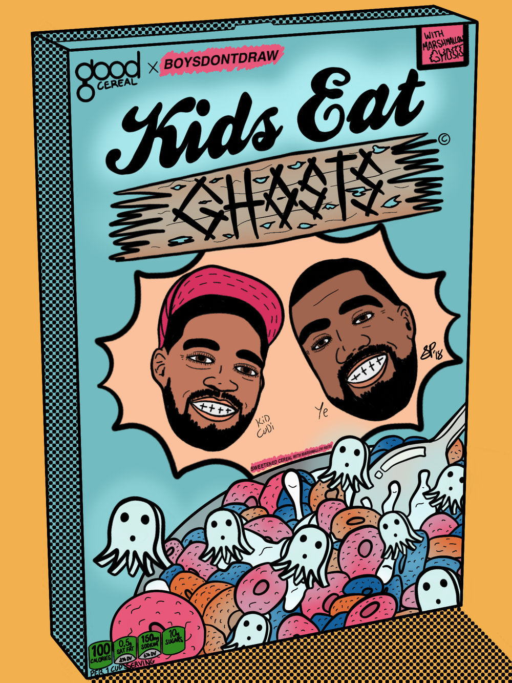 KIDS SEE GHOSTS - KIDS EAT GHOSTS - Limited Poster by BOYSDONTDRAW