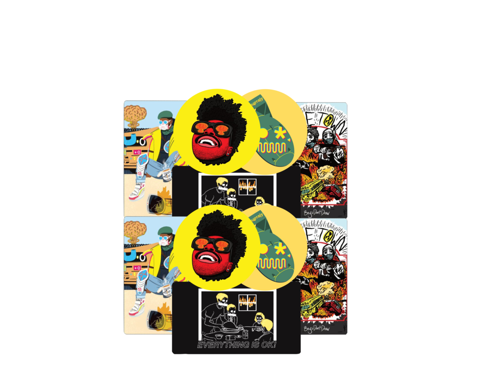 ATOM PACK - Sticker Package (Pack of 10) by BOYSDONTDRAW
