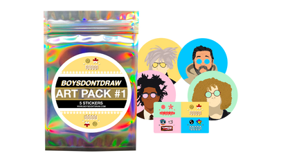 ART PACK #1 - Sticker Package (Pack of 5) by BOYSDONTDRAW
