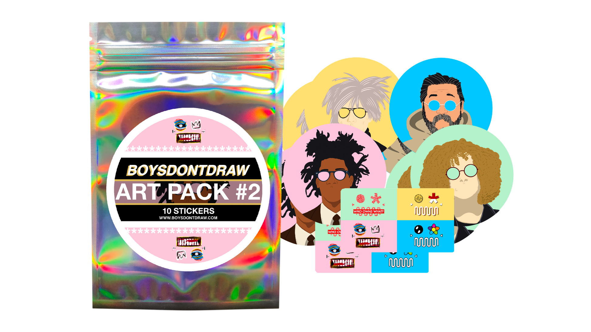 ART PACK #2 - Sticker Package (Pack of 10) by BOYSDONTDRAW