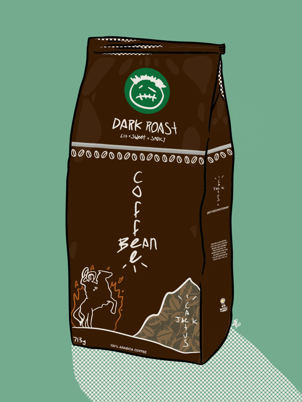 TRAVIS SCOTT - CACTUS JACK COFFEE BEAN - Limited Print by BOYSDONTDRAW