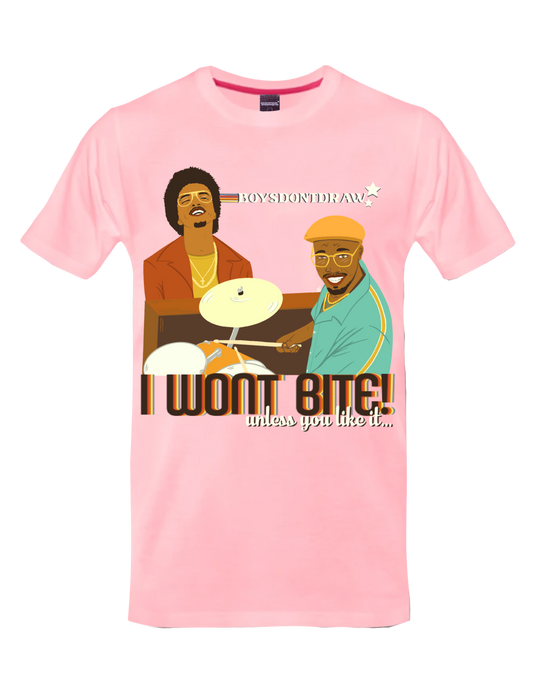SILK SONIC - I WON'T BITE! - T-Shirt by BOYSDONTDRAW