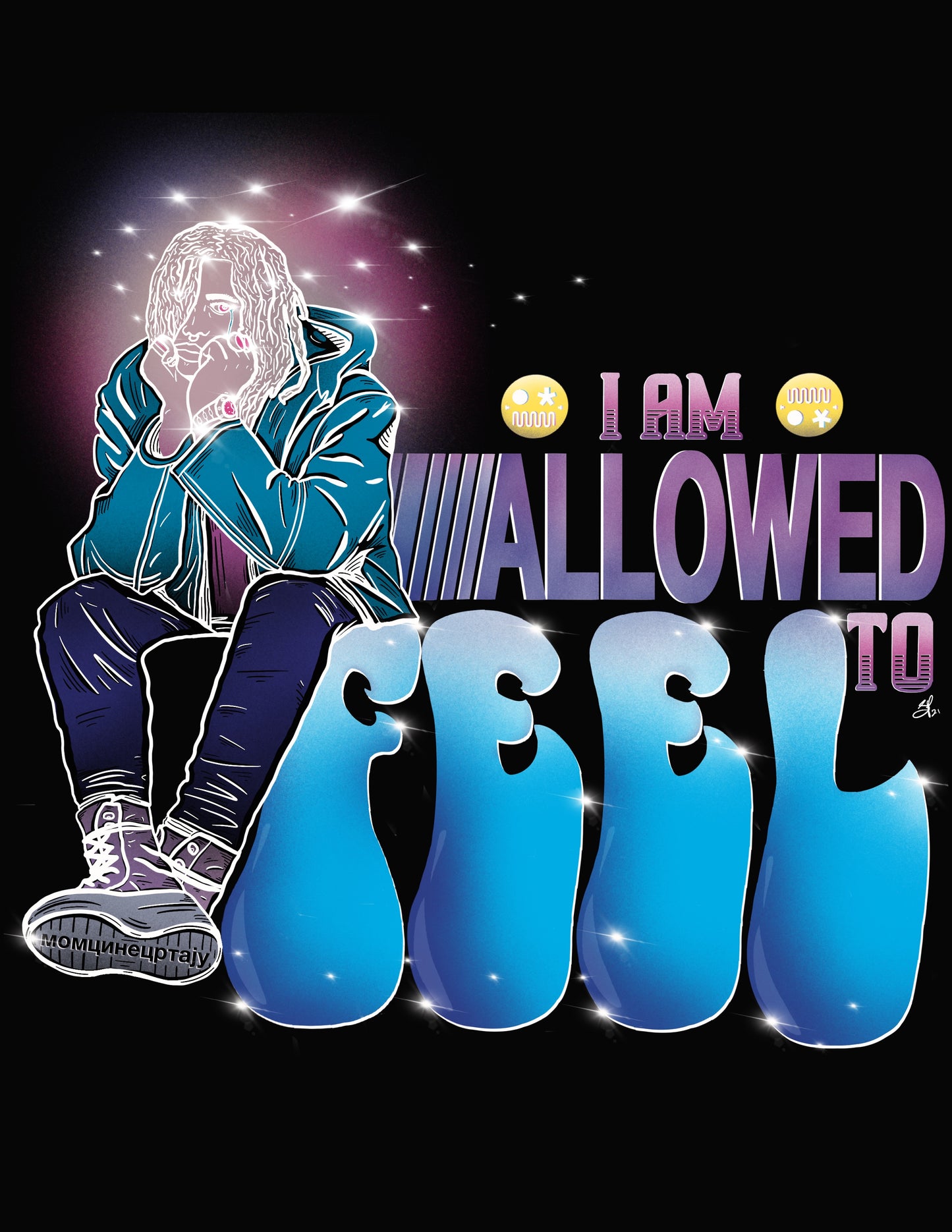 AFFIRMATION - I AM ALLOWED TO FEEL - Limited Poster by BOYSDONTDRAW