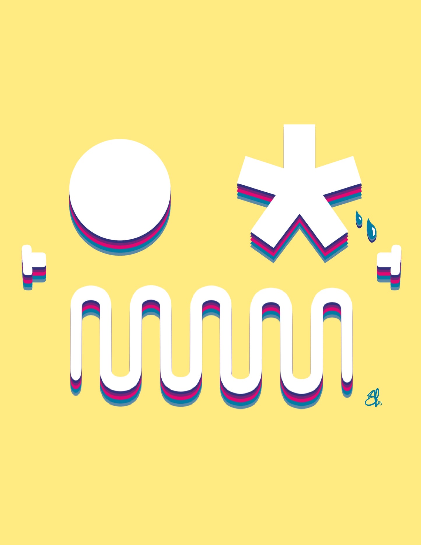 ROBO FACE (TEAR) - 2.2" inch Button by BOYSDONTDRAW