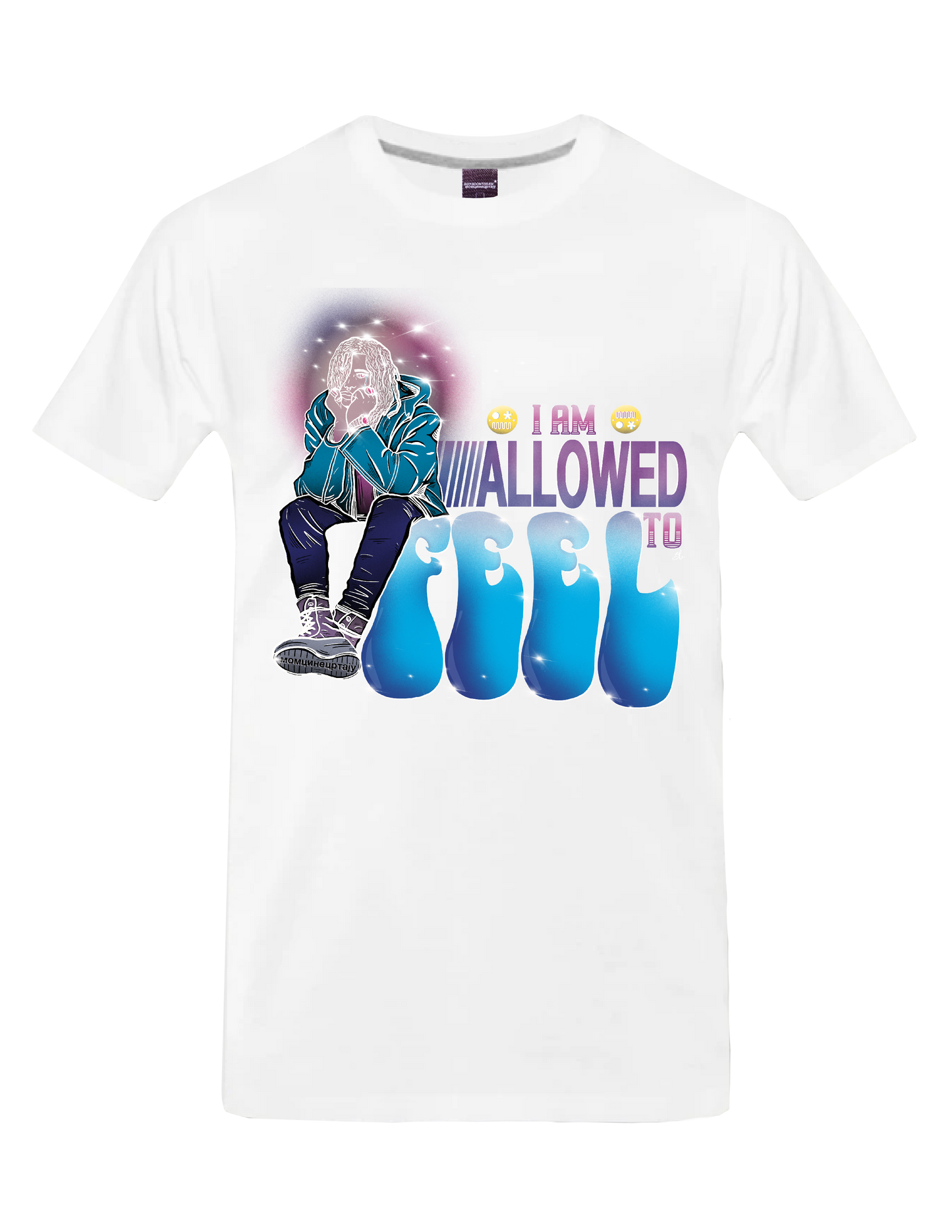 AFFIRMATION - I AM ALLOWED TO FEEL (White) - T-Shirt by BOYSDONTDRAW
