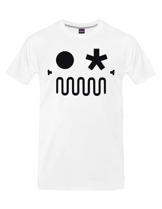 ATOMIC DYSTOPIA - ROBO FACE (White) - T-Shirt by BOYSDONTDRAW