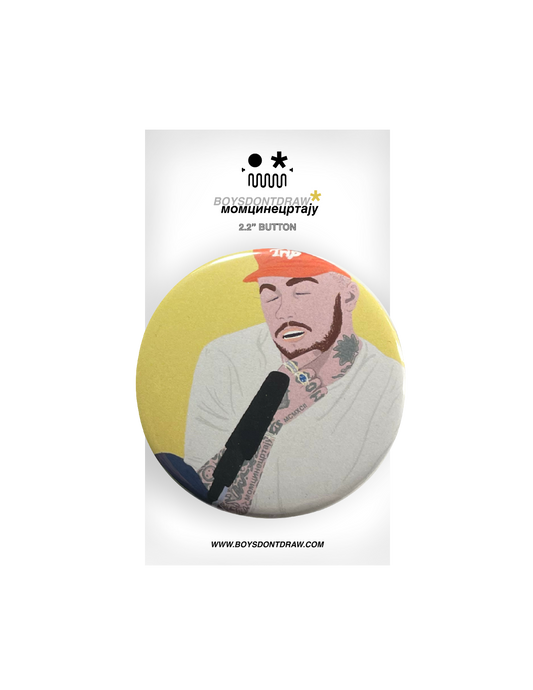 MAC MILLER - SWIMMING - 2.2" inch Button by BOYSDONTDRAW