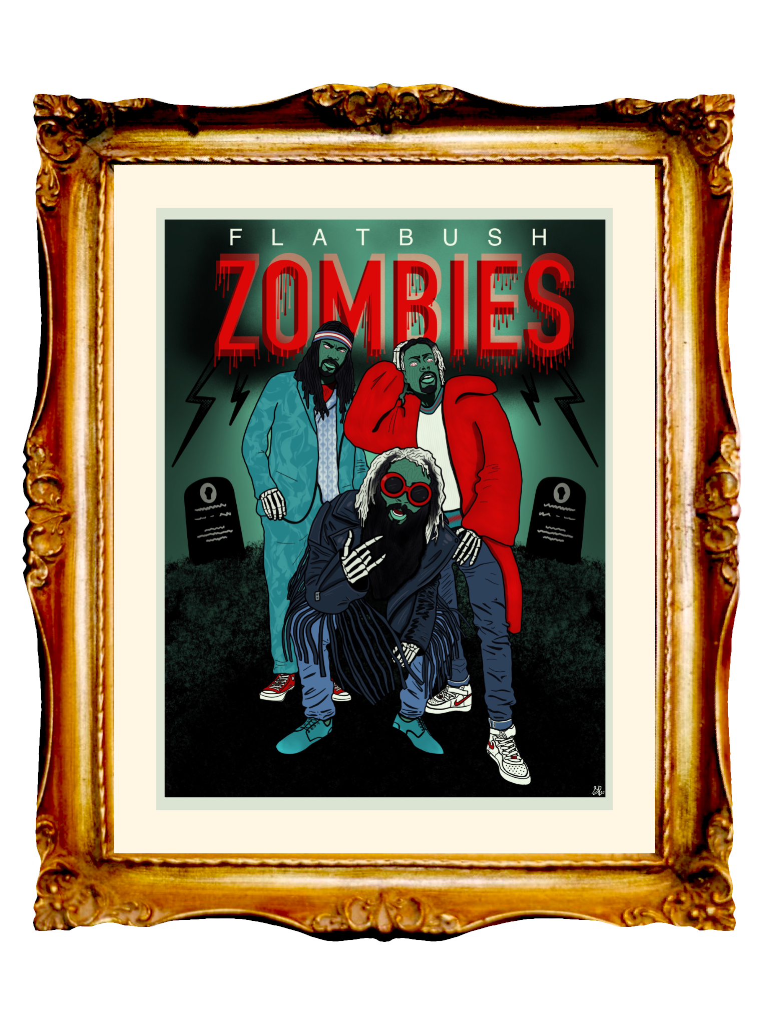 FLATBUSH ZOMBIES - 24" x 18" Limited Poster by BOYSDONTDRAW