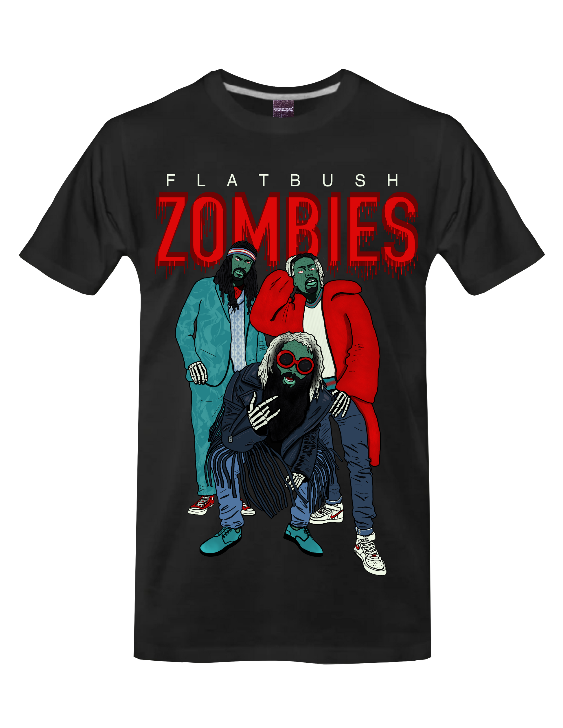 FLATBUSH ZOMBIES (Black) - T-Shirt by BOYSDONTDRAW