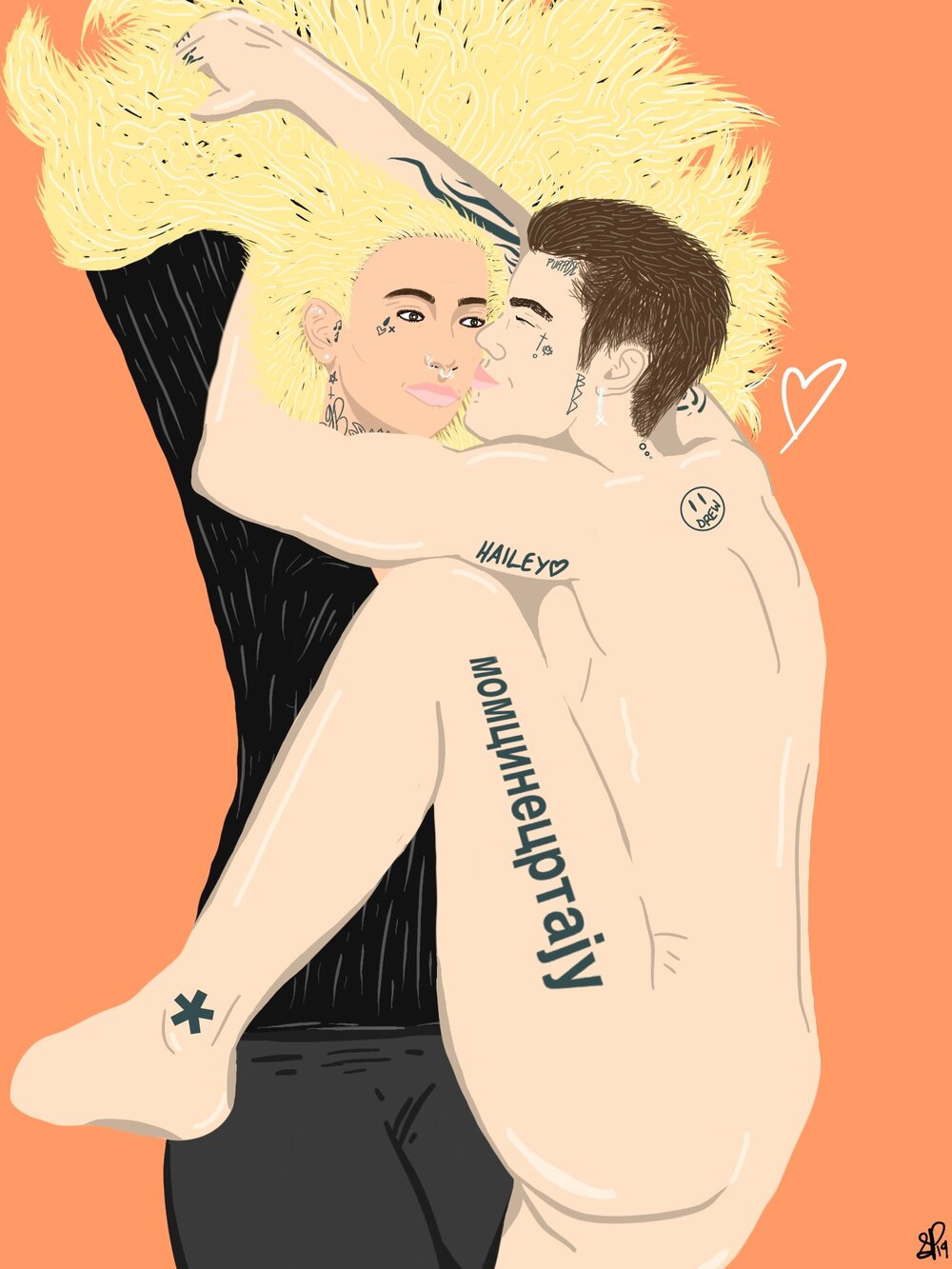 JUSTIN BIEBER, HAILEY BALDWIN - BLISS - Limited Poster by BOYSDONTDRAW