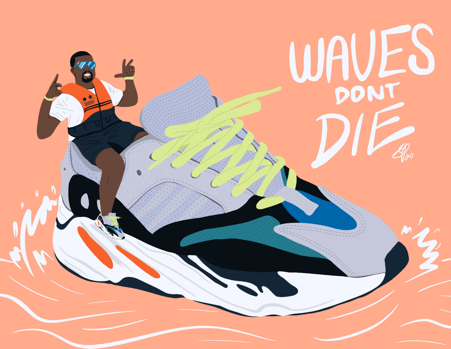 KANYE WEST - WAVERUNNER YE - Button by BOYSDONTDRAW