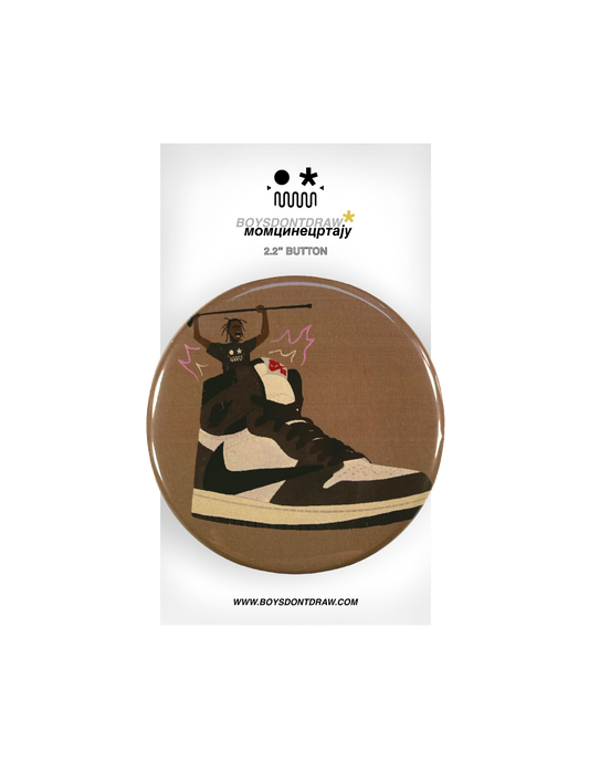 TRAVIS SCOTT - CACTUS JACK TRAVIS - Button by BOYSDONTDRAW