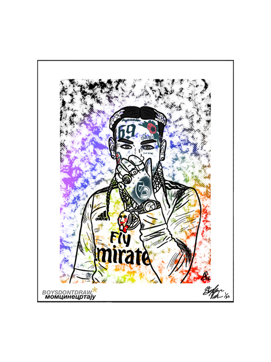 THE KID WITH T6IX9INE - KID WITH THE RAINBOW HAIR - Limited Print by BOYSDONTDRAWHE RAINBOW HAIR - Limited Print - BOYSDONTDRAW