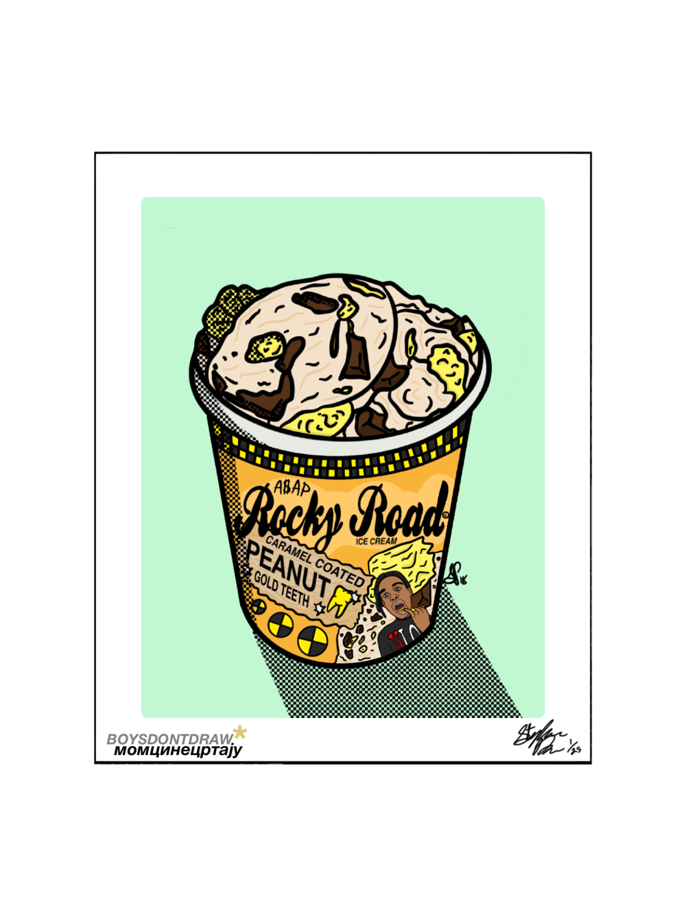 ASAP ROCKY ROAD ICE CREAM - Limited Print by BOYSDONTDRAW
