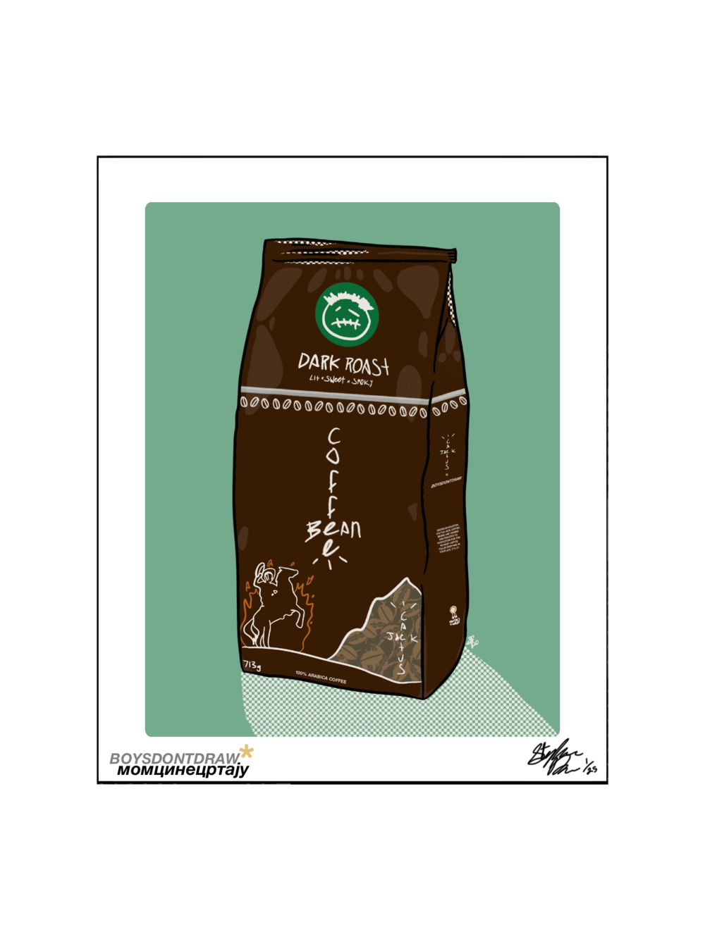 TRAVIS SCOTT - CACTUS JACK COFFEE BEAN - Limited Print by BOYSDONTDRAW