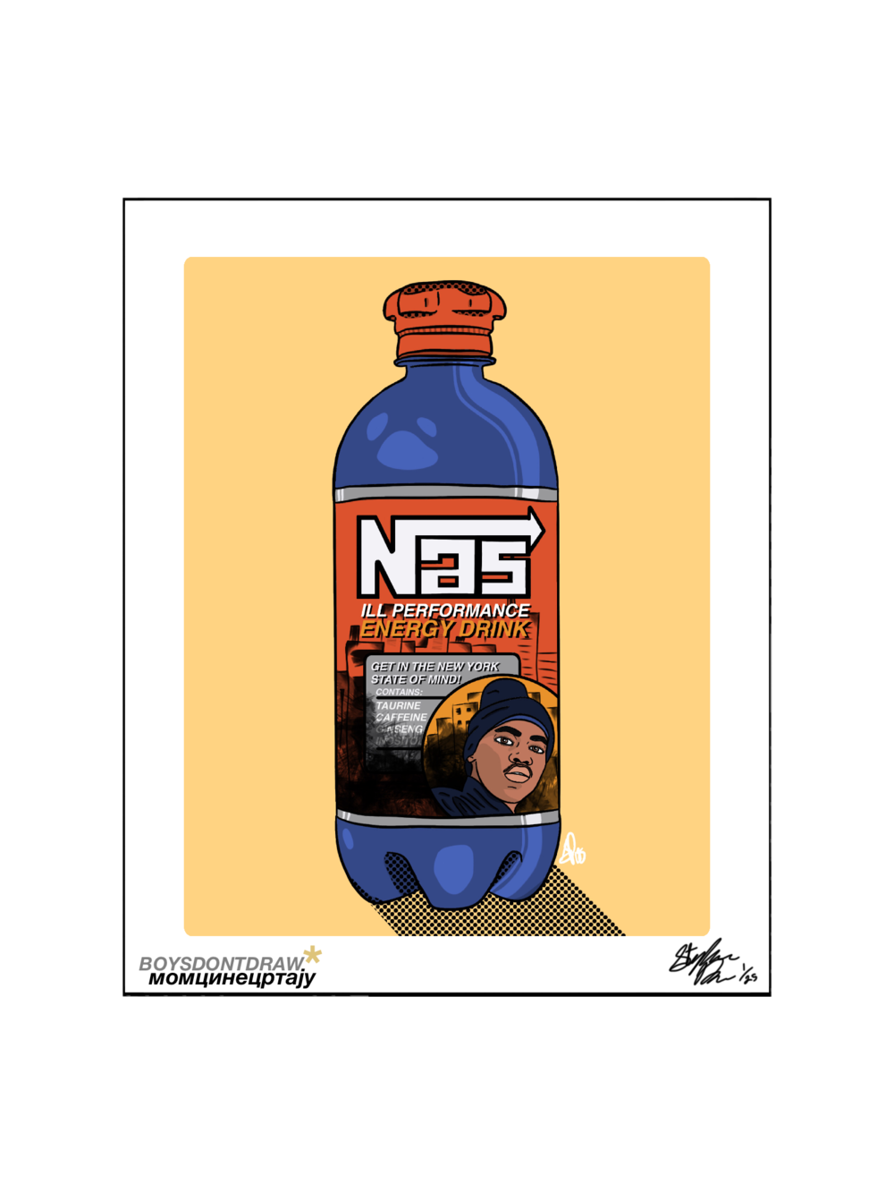 NAS ENERGY DRINK - 8.5" x 11" Limited Print by BOYSDONTDRAW