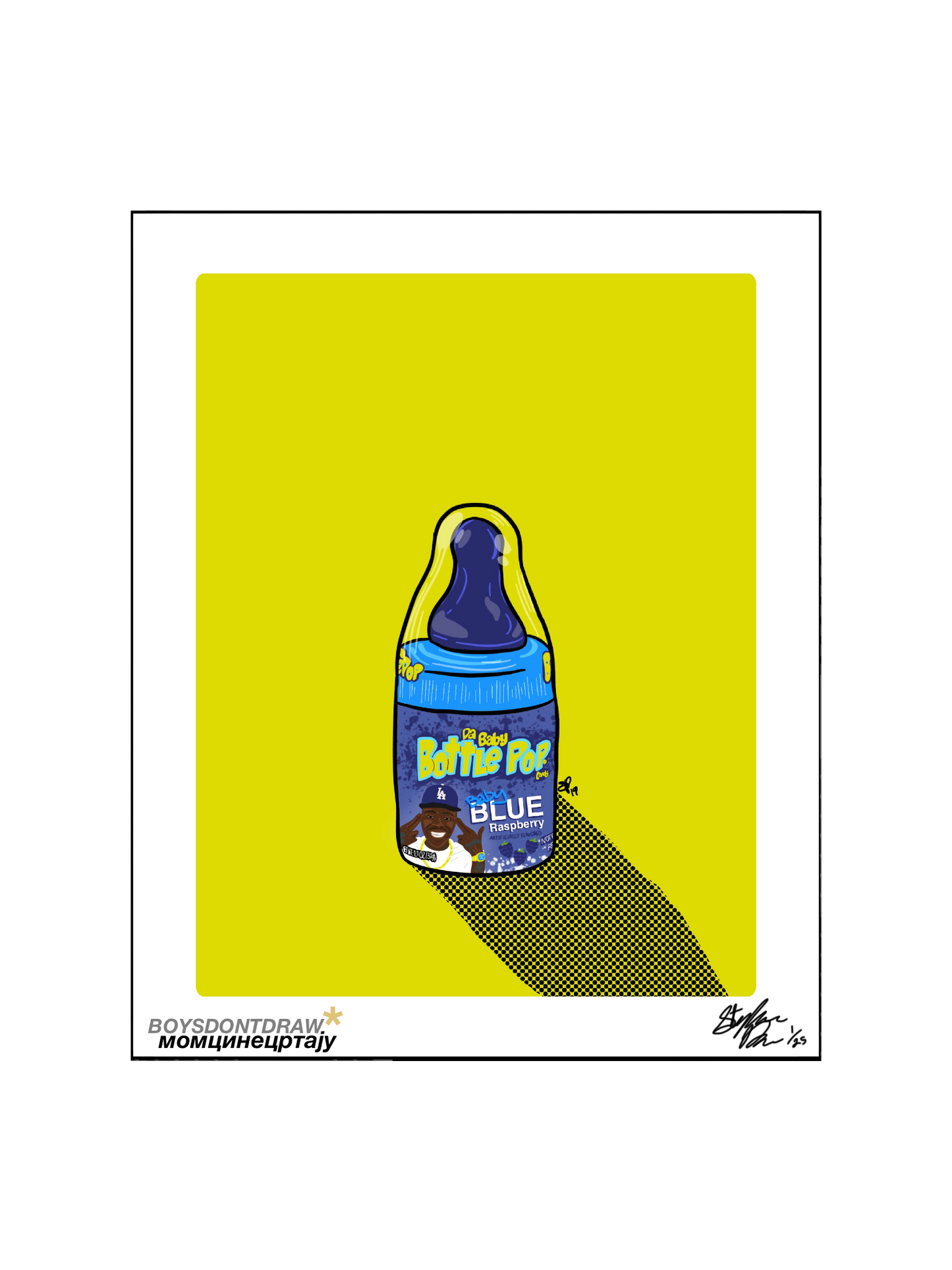 DABABY BOTTLE POP - 8.5" x 11" Limited Print by BOYSDONTDRAW