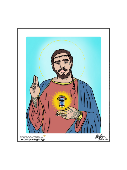 POST MALONE - THE HOLY POST - Limited Print by BOYSDONTDRAW
