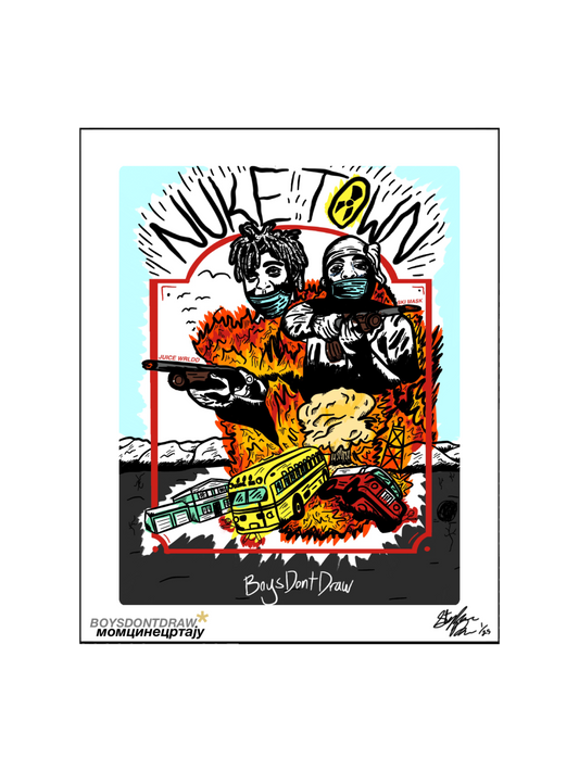 JUICE WRLD & SKI MASK - NUKETOWN - Limited Print by BOYSDONTDRAW
