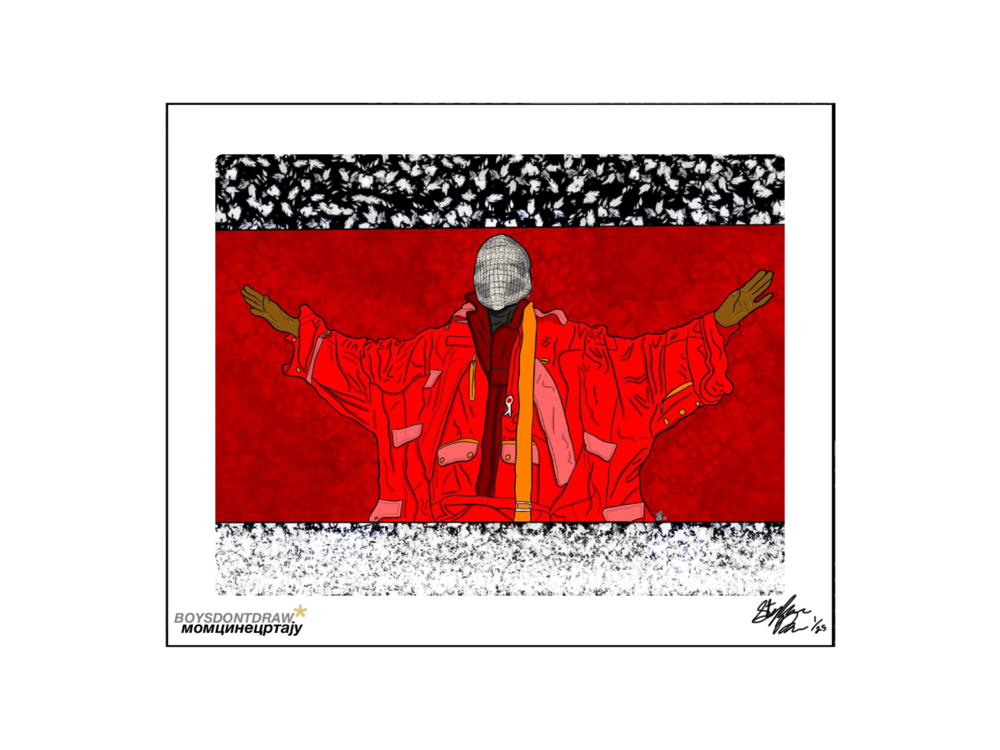 KANYE WEST - RED OCTOBER - Limited Print by BOYSDONTDRAW