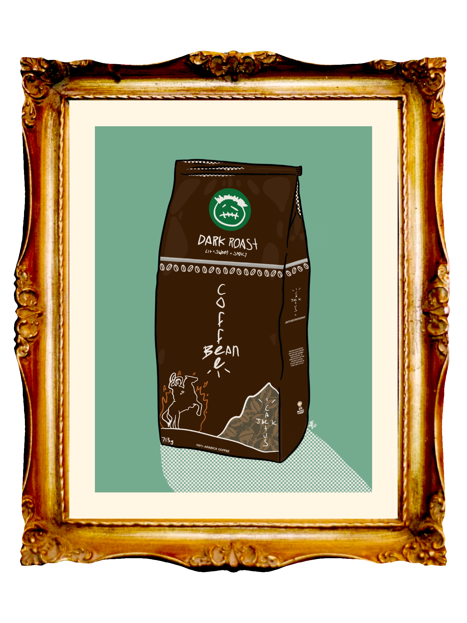 TRAVIS SCOTT - CACTUS JACK COFFEE BEAN Limited Poster by BOYSDONTDRAW