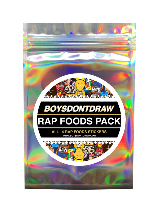 RAP FOODS PACK - Sticker Package (Pack of 14) by BOYSDONTDRAW