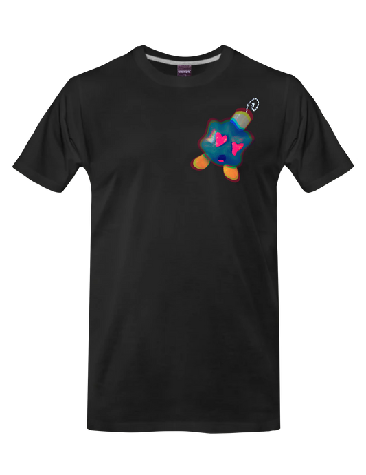 LOVE BOMBING* (Black, Left Chest) - T-Shirt by BOYSDONTDRAW