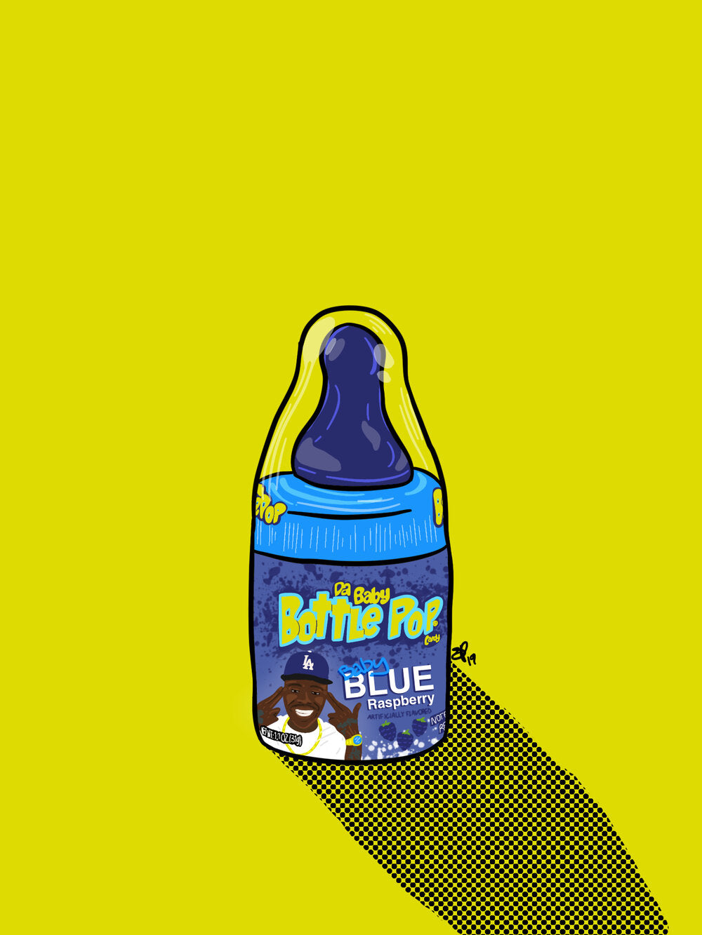 DABABY BOTTLE POP - 8.5" x 11" Limited Print by BOYSDONTDRAW