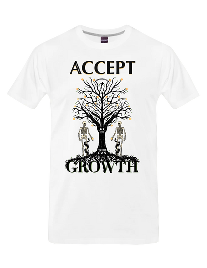 ACCEPT YOUR OWN GROWTH (White) - T-Shirt - BOYSDONTDRAW