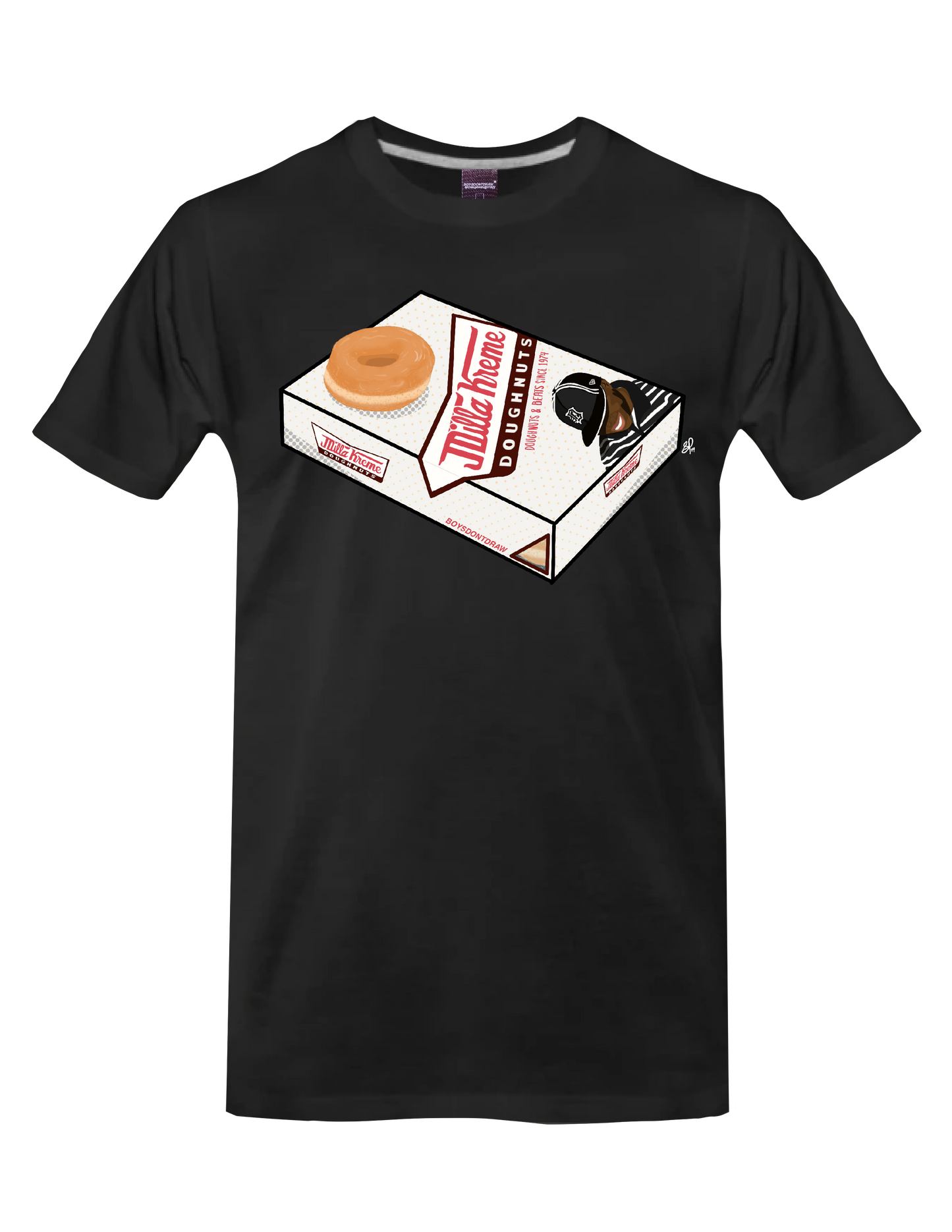 JDILLA KREME DONUTS (Black) - T-Shirt by BOYSDONTDRAW