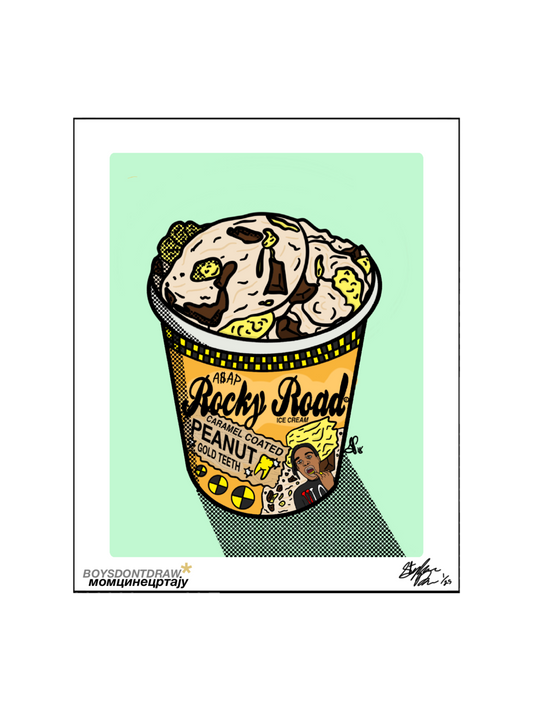 ASAP ROCKY ROAD ICE CREAM - Limited Print by BOYSDONTDRAW