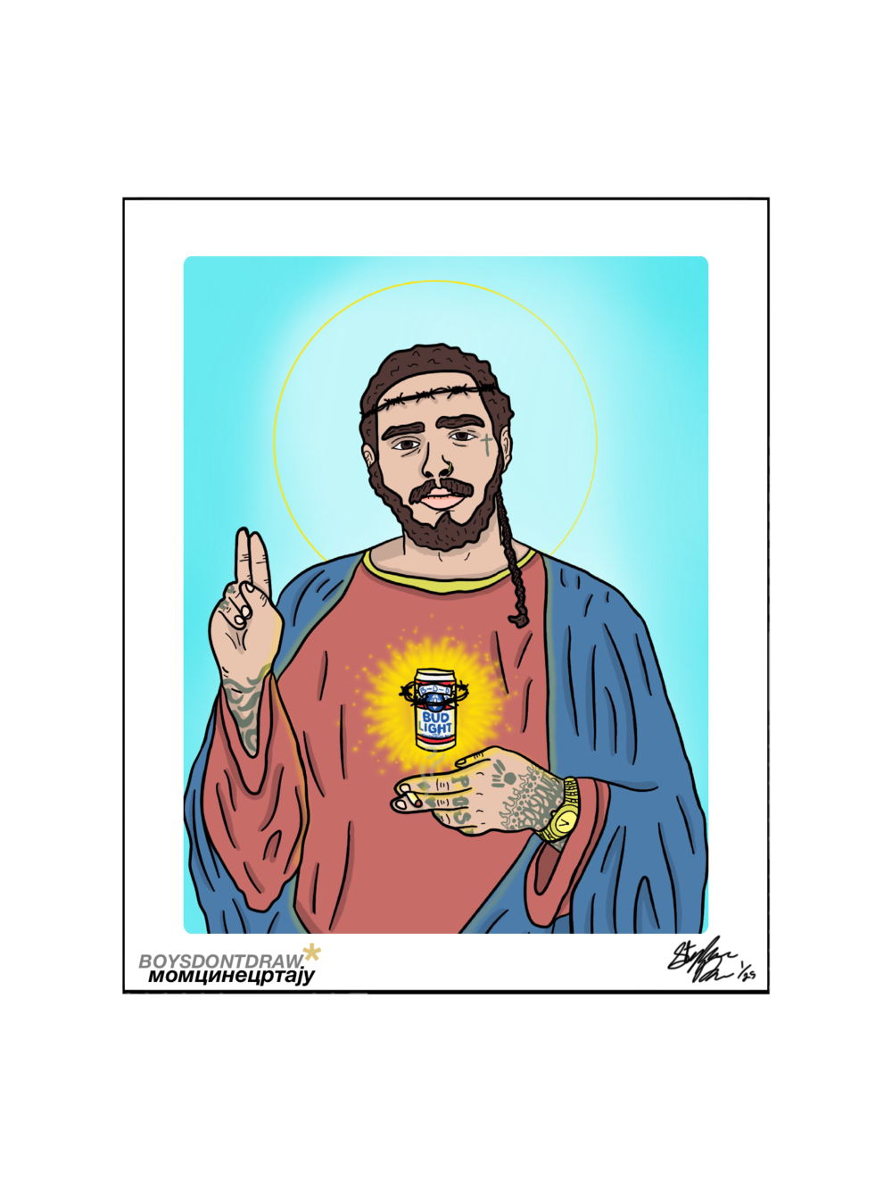 POST MALONE - THE HOLY POST - Limited Print by BOYSDONTDRAW