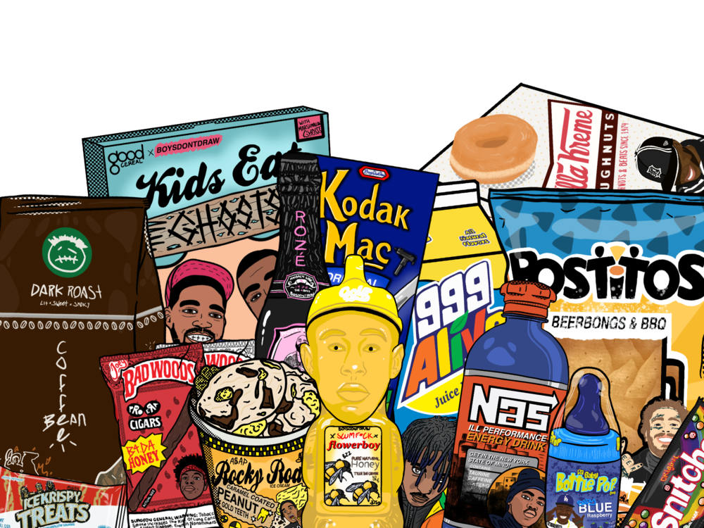 RAP FOODS PACK - Sticker Package (Pack of 14) by BOYSDONTDRAW